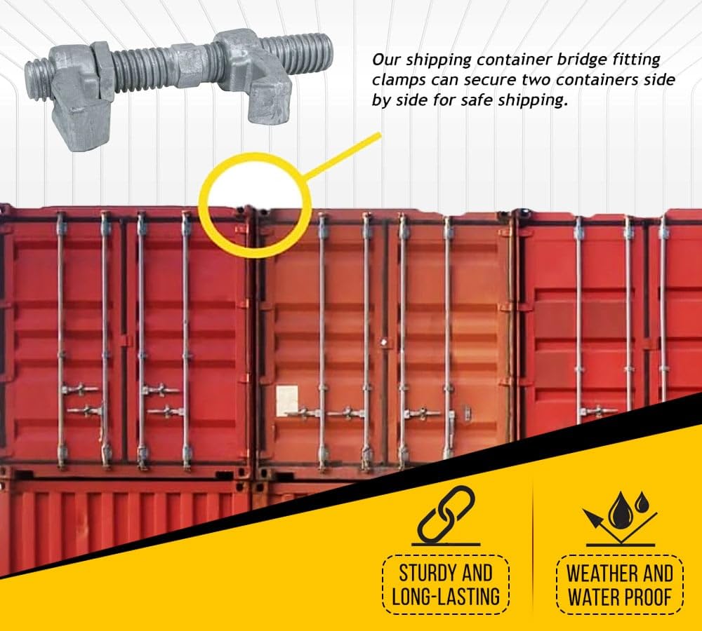 Mytee Products (4 Pack) SEA RAIL Shipping Container Bridge Fittings Clamp- 260 mm Clamp