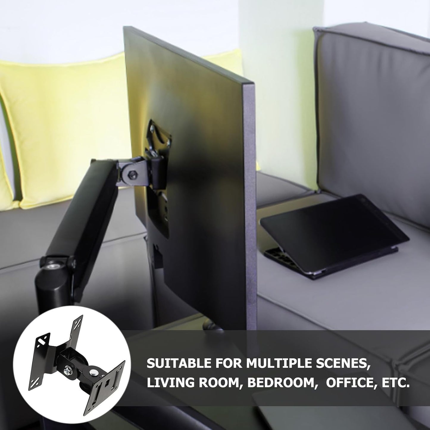 WATIIFUFU 14-27 Inch 360-degree Rotatable Tv Wall Mount Bracket Metal Shaft Swivel Small Flat Screen Tv Stand Mount
