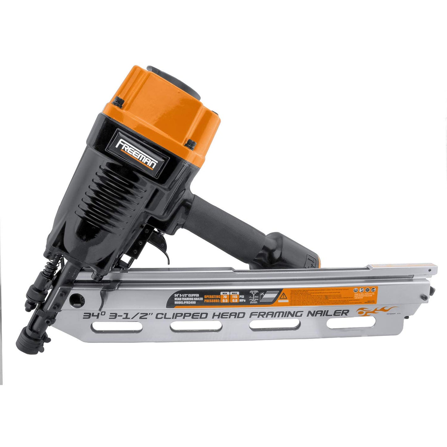 Freeman PFR3490 Pneumatic 34 Degree 3-1/2" Framing Nailer with Belt Hook