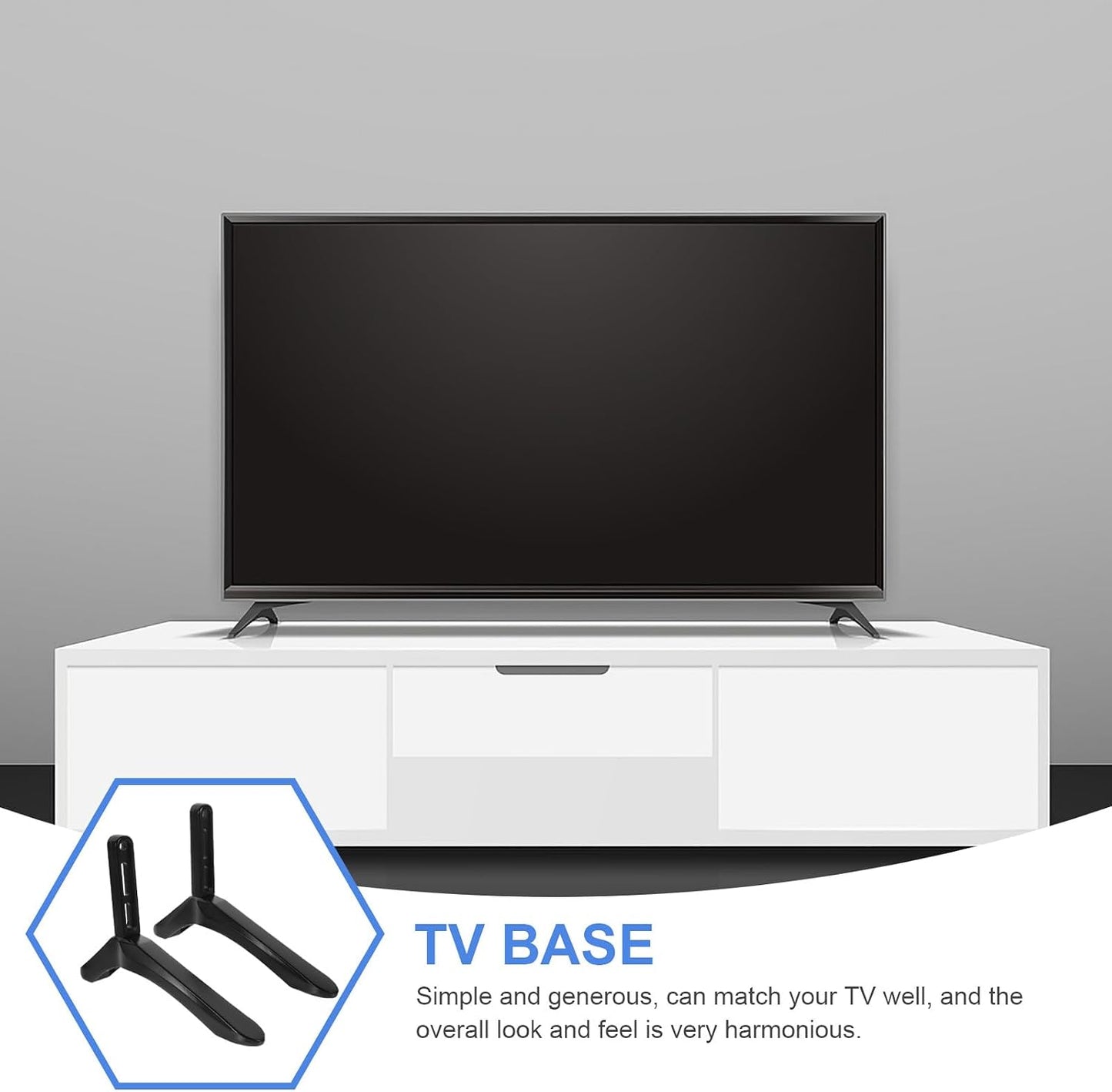 Cabilock Tv Stand Replacement Base with Screws Black Tv Support Holder Bracket for Flat Screen Televisions Suitable