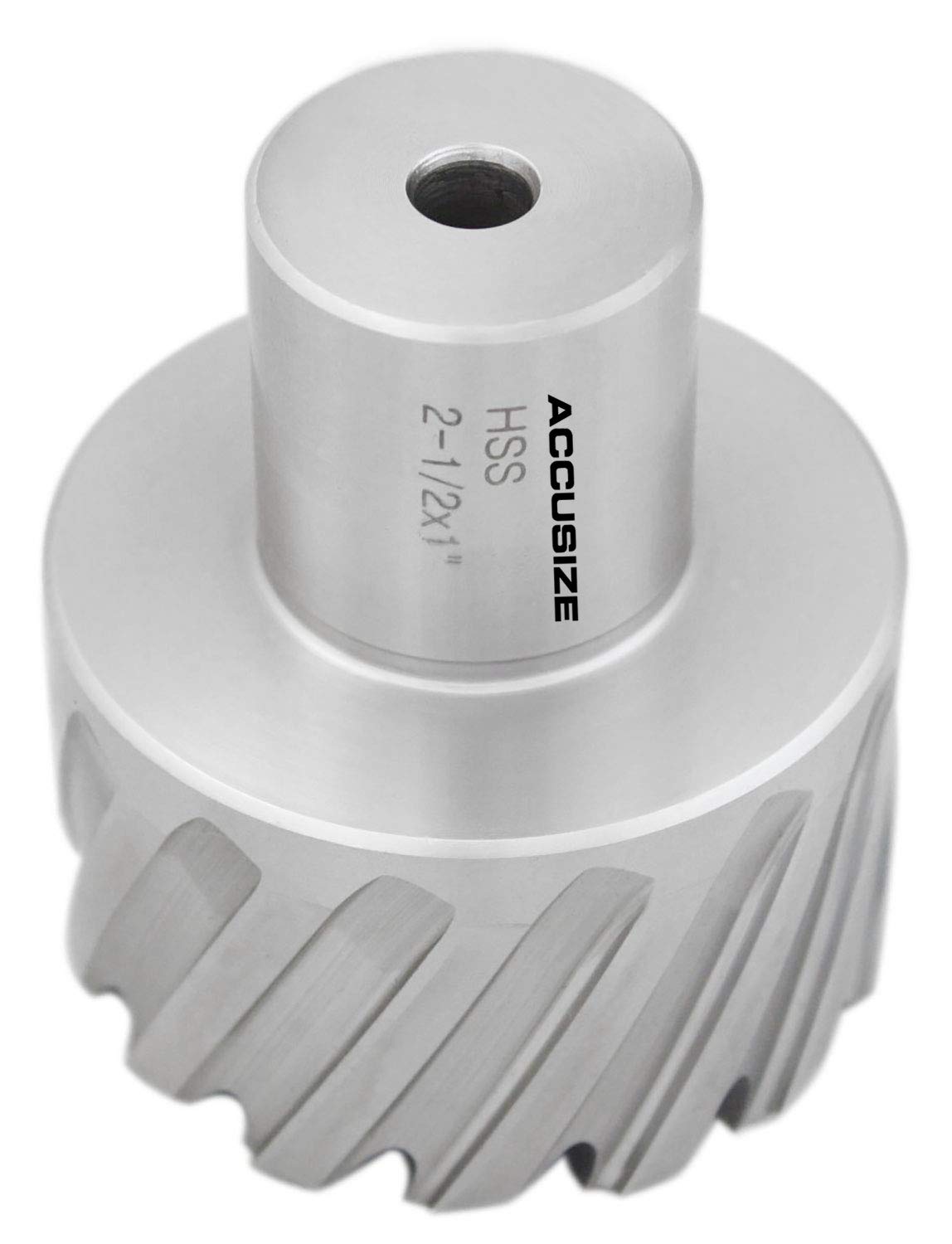 Accusize Industrial Tools H.S.S. Annular Cutter, 2-1/2" Dia, 1" Cutting Depth, 1-1/4" Weldon Shank, ANSI Standard, 2080-2045