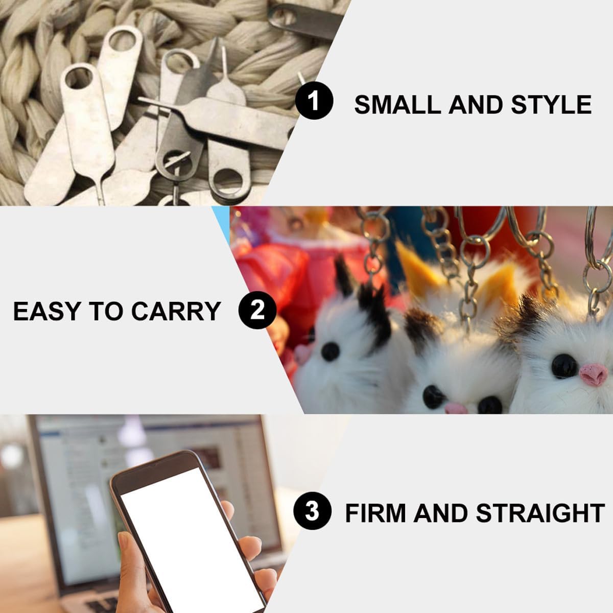 100pcs Mikikit Universal Sim Tray Eject Pin Tool for Mobile Phones, Hard Steel Removal Needle, Compatible
