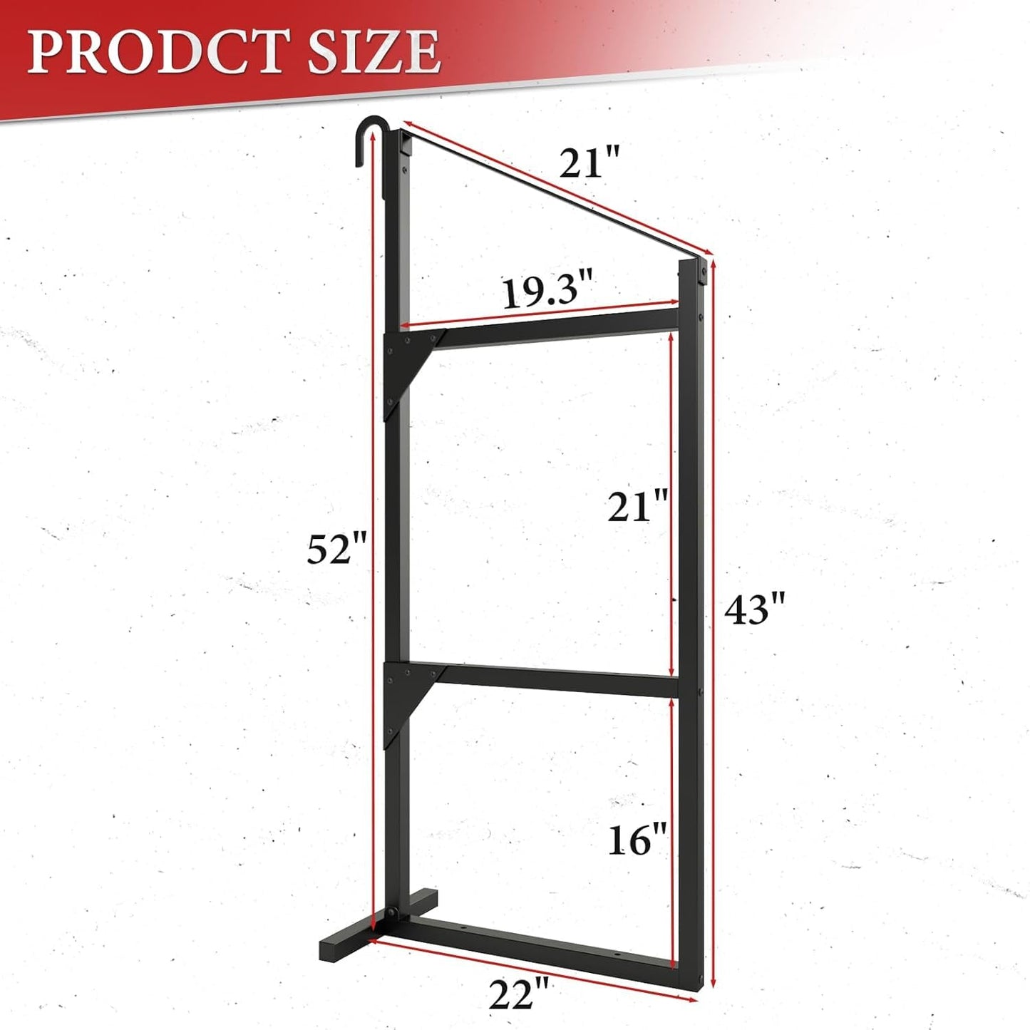 iyrany LKUHBT Heavy Duty Shipping Container Shelving Brackets – 4 Pack 3-Tier Steel Storage Rack System, 52" H x 22" W, Universal Container Accessories for Garage, Warehouse, Industrial Use