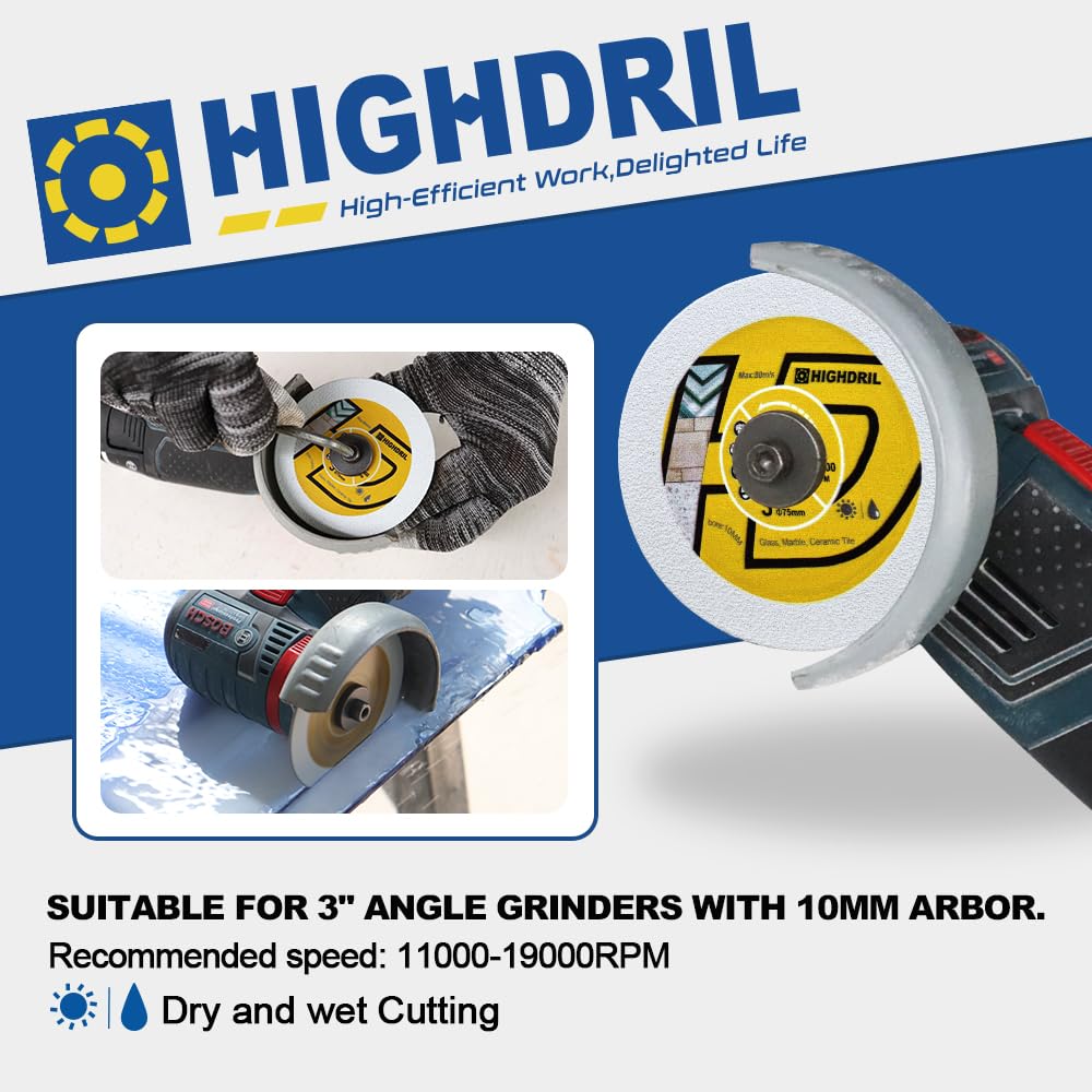 HIGHDRIL 3" 75mm Circular Saw Blade Set 4pcs and HIGHDRIL Diamond Hole Saw Kit