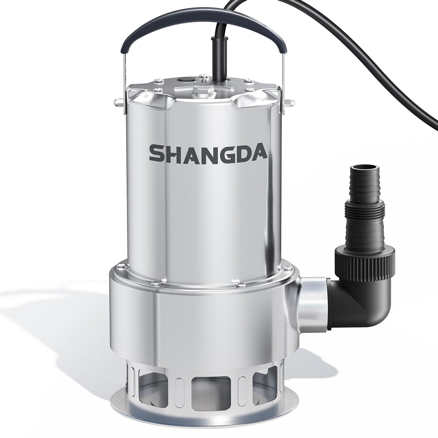 SHANGDA Sump Pump 1HP Submersible Water Pump 4500GPH Stainless Steel Electric Clean/Dirty Water Draining Transfer Pumps with Adapters for Pool Hot Tub Pond