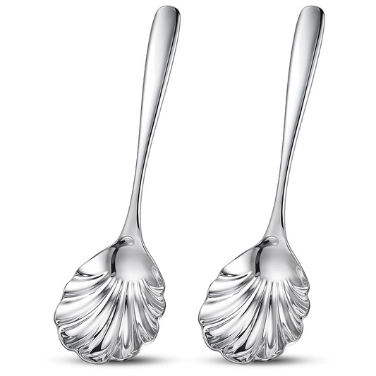 2 Pcs Large Serving Spoons for Buffet 9" Serving Spoons Stainless Steel Catering Servings Utensils Exquisite Servings Utensils for Buffet Dinner Banquet Party Kitche (Dishwasher Safe)