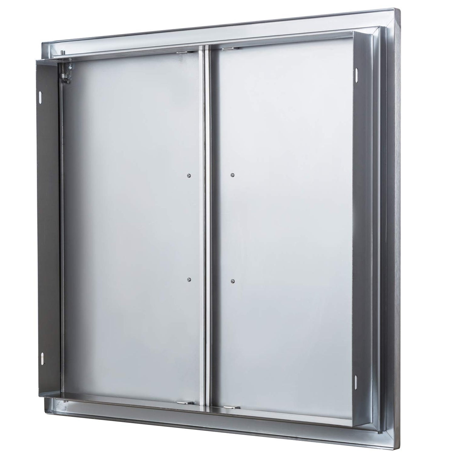 Outdoor Kitchen Doors- 30" W x 21" H - Stainless Steel BBQ Double Access Door,Flush Mount for Outdoor Kitchen and BBQ Island