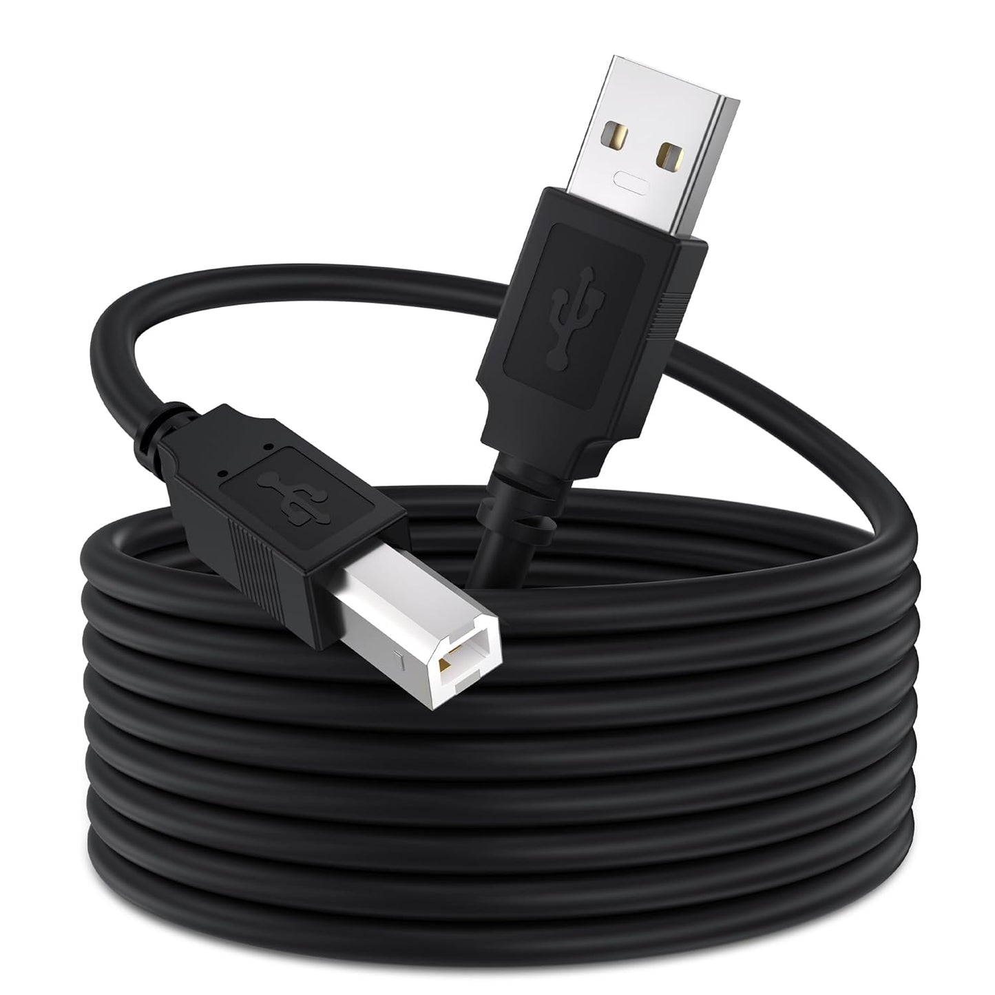 Qxcynsef 2.0 25 25FT USB Printer Cable FT USB A to USB B Cable for HP, Canon, Epson, Brother, Lexmark Printer, Scanner