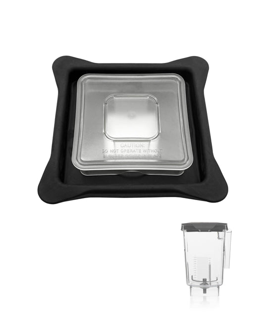 Blender Lid Replacement Compatible with Blendtec Commercial Blender,Soft Vented Gripper Mix-in with Square Clear Plug Compatible with WildSide+ and FourSide jars