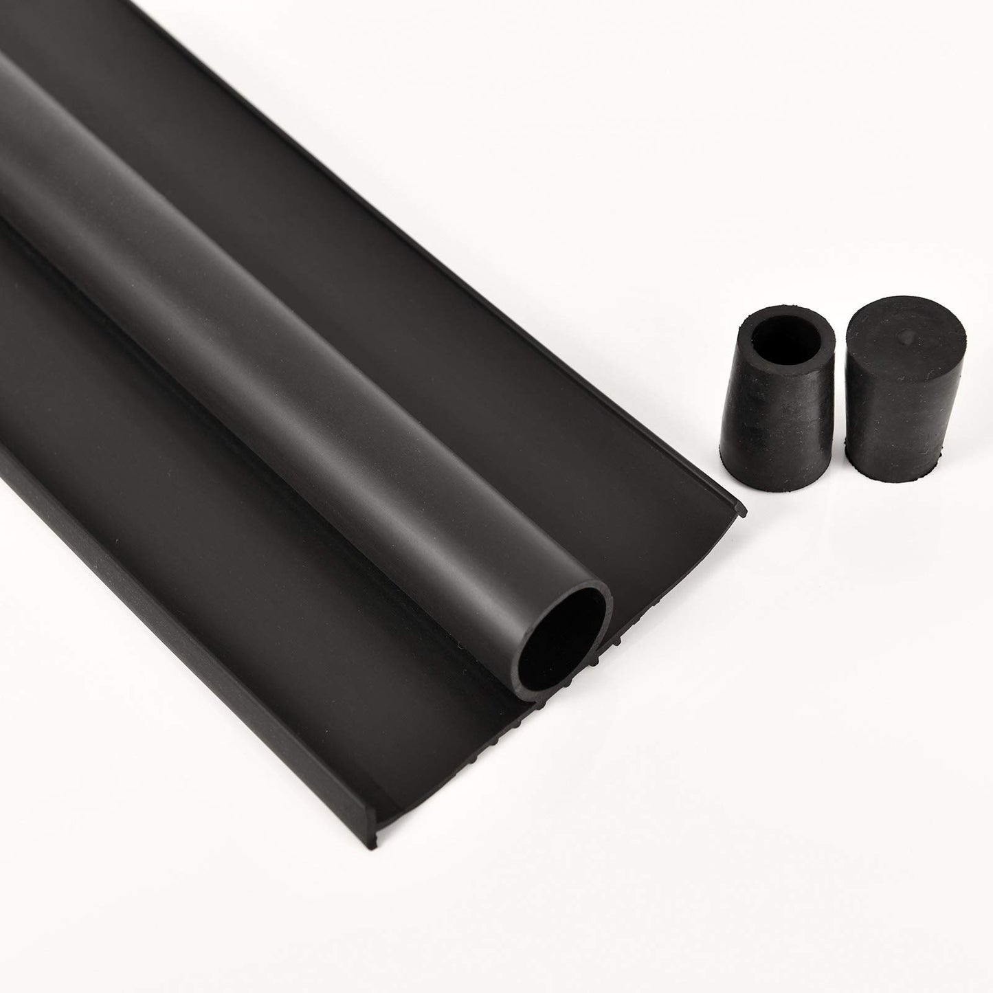 BOWSEN Heavy-Duty U+O Ring Universal Garage Door Bottom Seals Weatherstrip Weather Stripping Rubber with Aluminum Track Retainer Kit, Black (16FT, 1-5/8" Width)