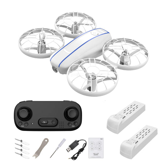 FORESTDREAM Kids Mini Drone Toy with Lights, Easy Fly RC Quadcopter for Beginners, 3D Flips, Altitude Hold, Headless Mode, Safe Propeller Guard, Gift for Boys and Girls (White)