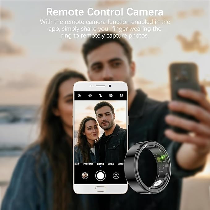 Smart Health Rings for Women Men, Fitness Tracker with Heart Rate, Blood Oxygen, HRV, Sleep Tracker, Step Tracker, No Subscription Fee, IP68 Waterproof Smart Ring for iphone & Android (Black 11#)