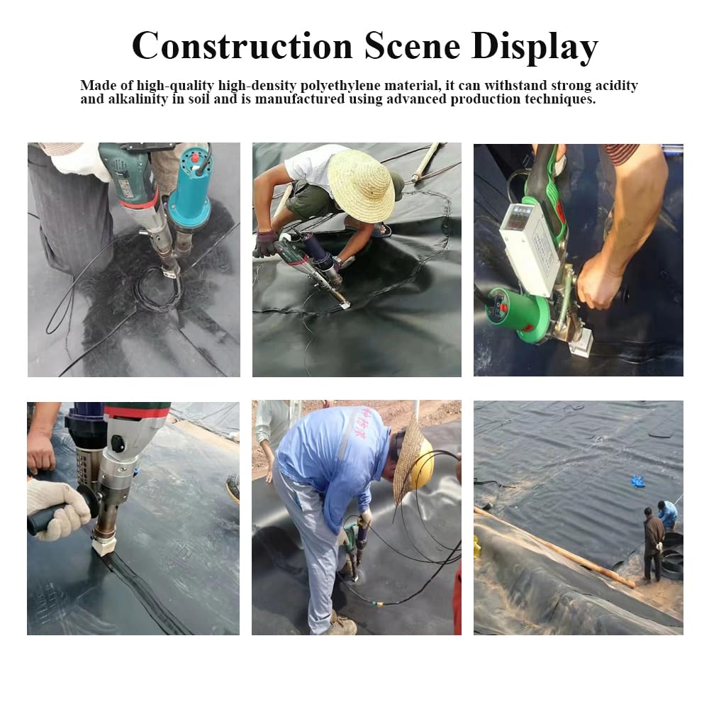 1600W Hand Extrusion Welder Gun Plastic Handheld Extruder Welding Gun PP HDPE LDPE Pipe Welding Machine (Black HDPE Rod)