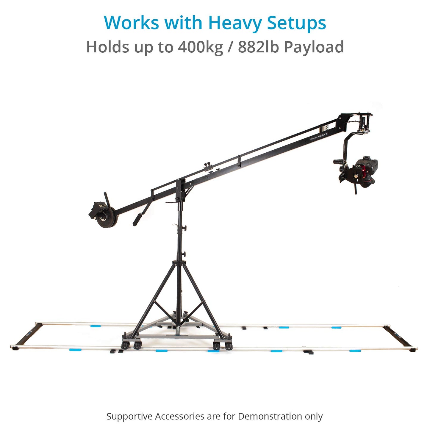 PROAIM 12ft Straight Aluminum Camera Dolly Track. Diameter-32mm. Center Distance -28”. Payload up to 400kg / 882lb. (P-TRK-12)