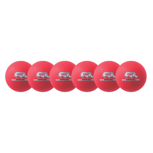 Champion Sports 6" Neon Red Rhino Skin Low Bounce Dodgeball Set
