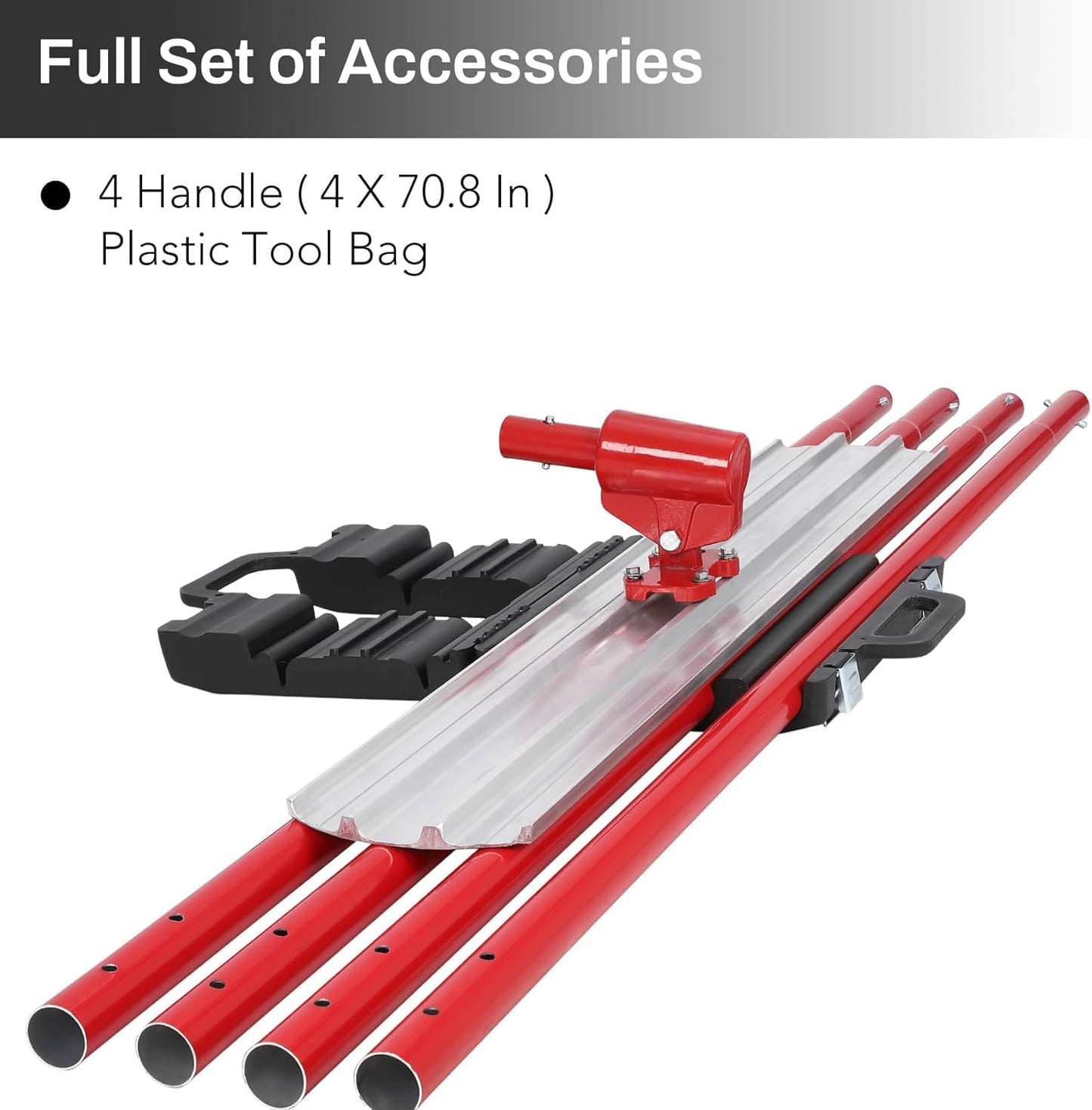 GarveeTech Bull Float Magnesium Concrete Float, 48x8 in Aluminum Alloy Concrete Float Tool, with 4 Handles and Bull Float Bracket, Bull Concrete Kit Finishing Bull Float for Concrete Finishing