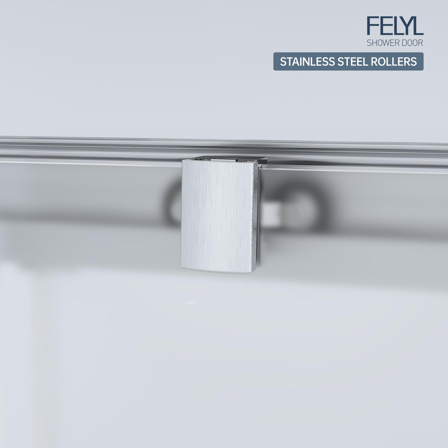 FELYL Frosted Sliding Shower Door 49-54" W x 72" H, Brushed Nickel, Single Sliding Door, Framed, 1/4" (6mm) SGCC Tempered Glass, Reversible Installation