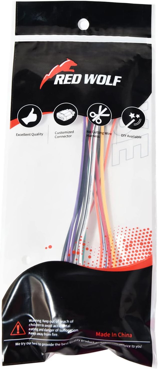 2014-2019, 2013-2018, 2013-2017 RED WOLF Car Stereo Wiring Harness Compatible with Ford Transit Fiesta Focus - Install