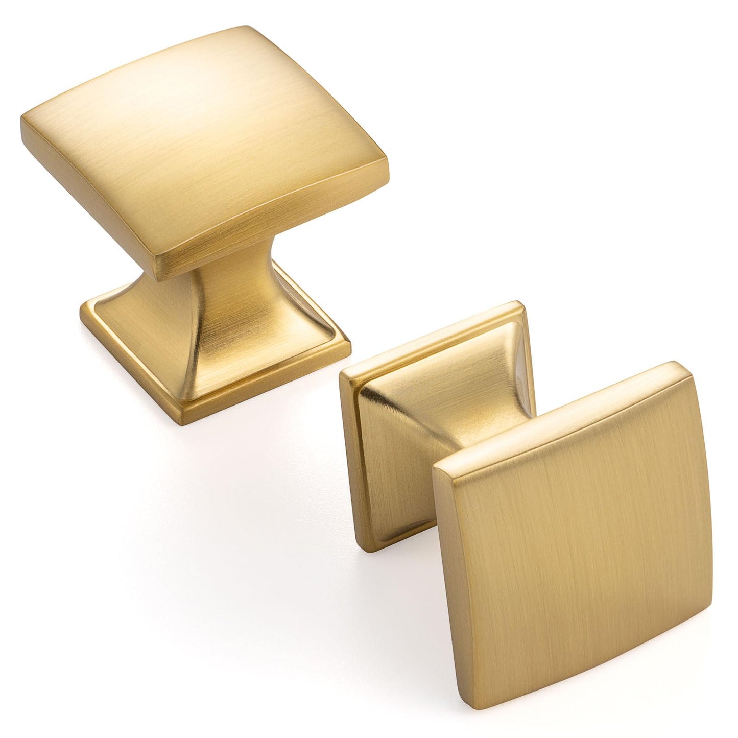 ASKANO 10 Pack 1 Inch, Small Square Brushed Gold Cabinet Knobs Gold Drawer Knobs Gold Cabinet Pulls, ZK2203 Solid Kitchen Hardware for Cabinets Drawers Bedroom Dresser Bathroom Vanity Cupboard