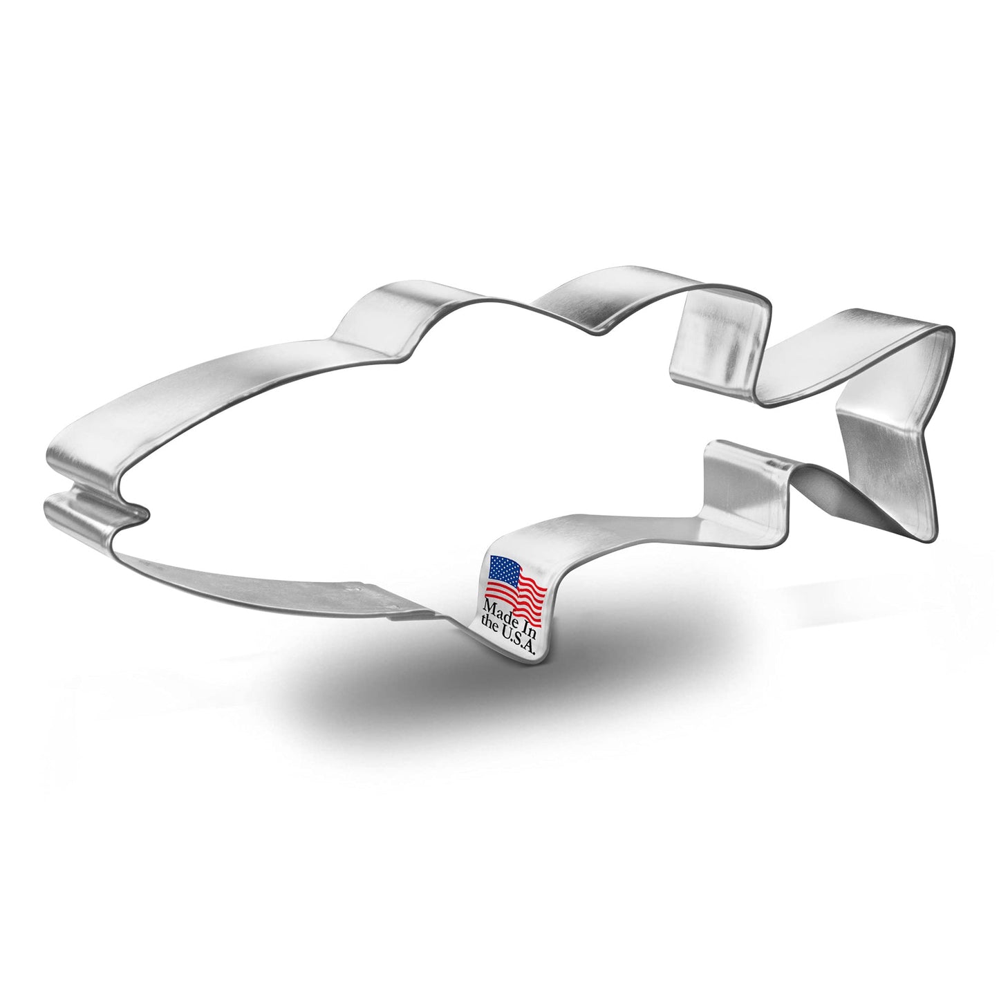 Foose Store Bass Fish Cookie Cutter 5.5 Inch –Tin Plated Steel Cookie Cutters – Bass Fish Cookie Mold