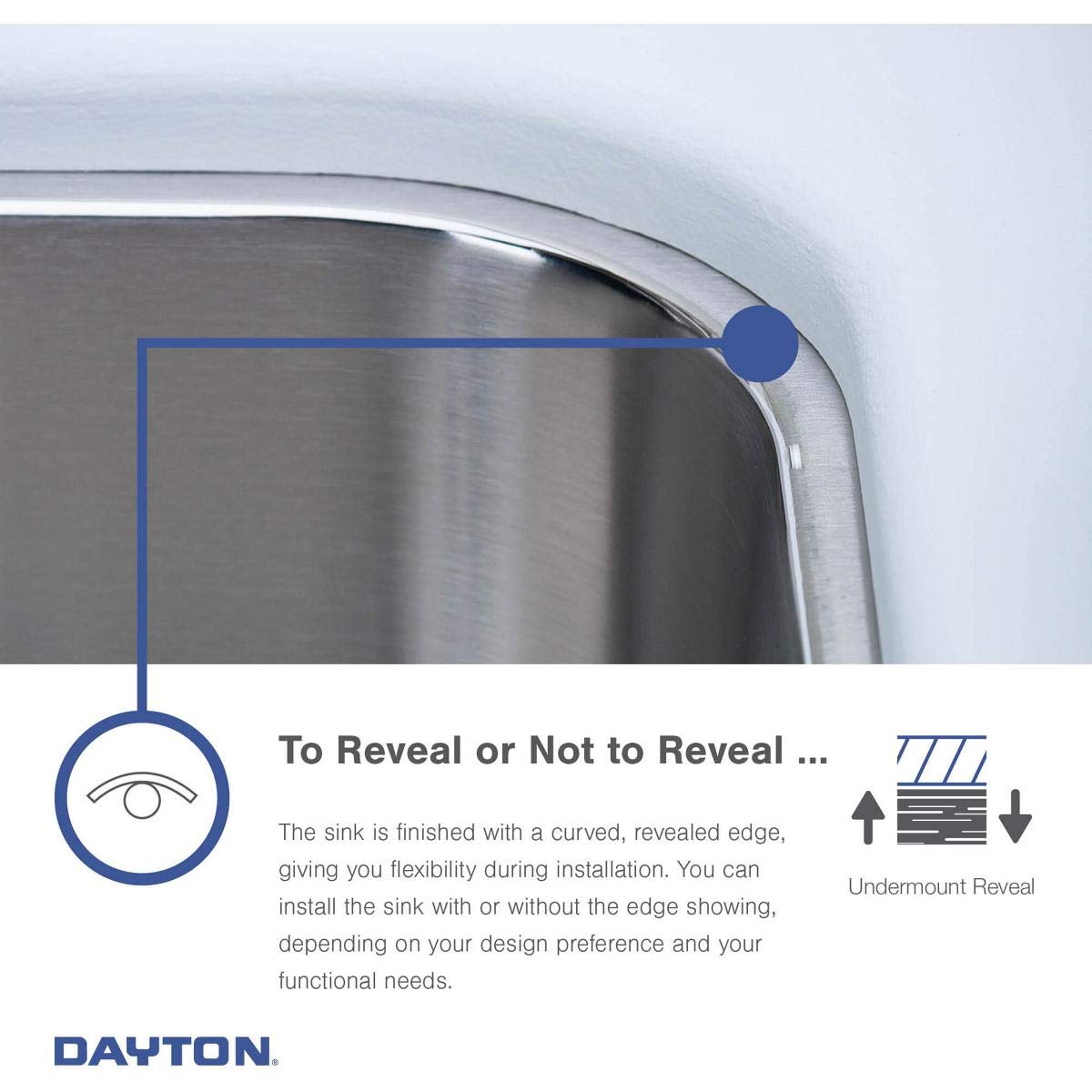 Elkay DXUH1318 Dayton Single Bowl Undermount Stainless Steel Bar Sink, 16 x 21