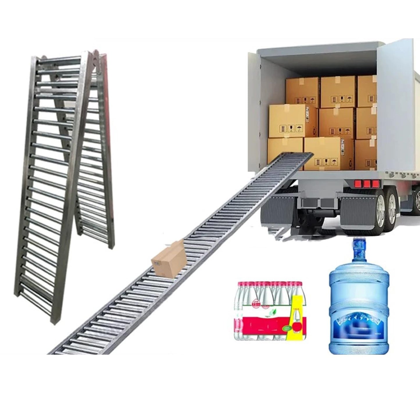 Heavy-Duty Portable Roller Conveyor Table, 40cm Wide, 330lbs Capacity, Foldable Flow Rail Rollers, Stainless Steel Frame for Warehouse & Assembly Line Use