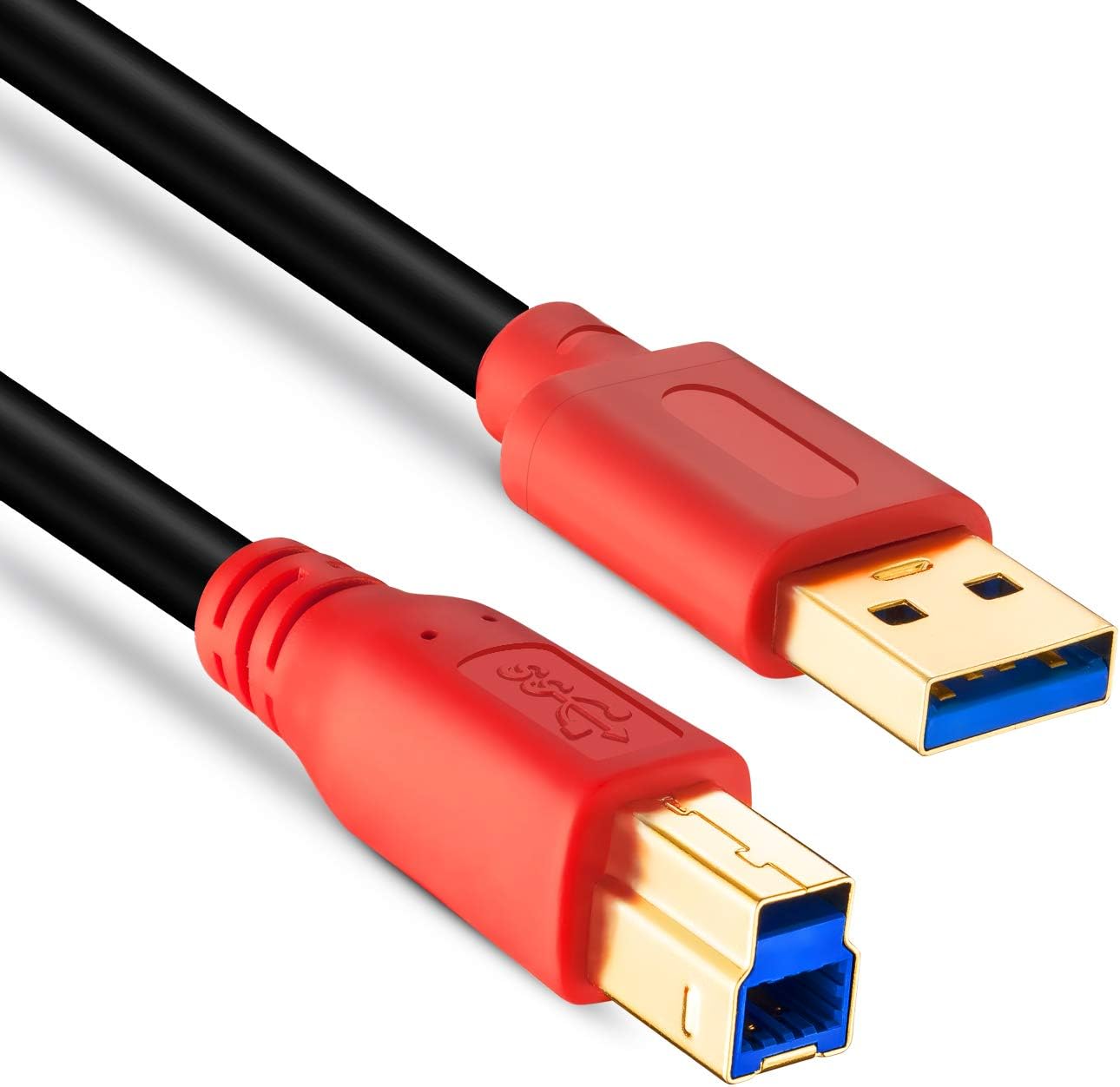 3.0 1Ft, (0.3M/1Ft) Tan QY USB Cable A Male to B Male Type A to B Male Compatible with Hard Disk