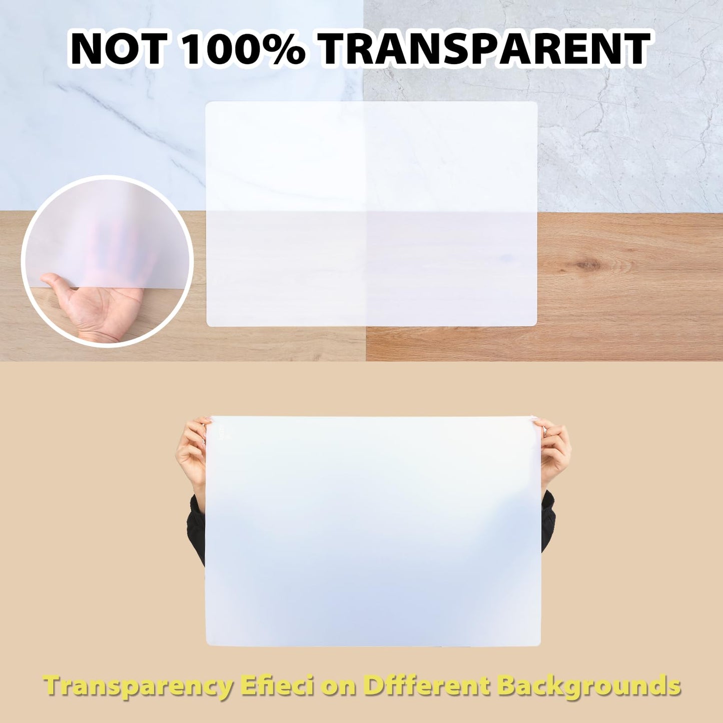 Thick Silicone Counter Mat Large 23.4"by15.6", Heat Resistant Mat for Kitchen Table/Countertop Protector/Non Stick Pastry Baking Placemats, Silicone Pad for Crafts Kids, Super Kitchen Clear