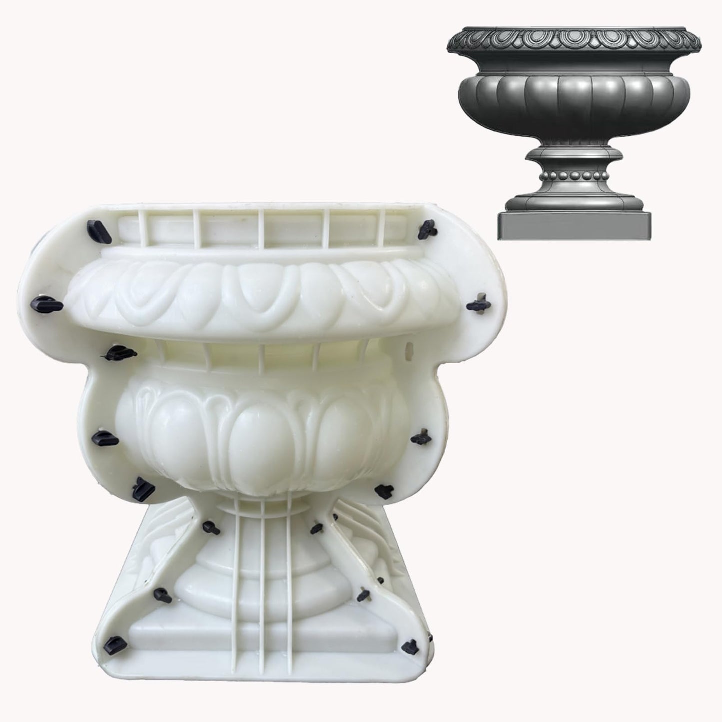 DIYUNIMOULD Extra Large Planter Molds,19.68 * 19.68 * 19.68 Inches Extra Large Flowerpot Molds Inset Drainage Pipe for Your Garden Decor