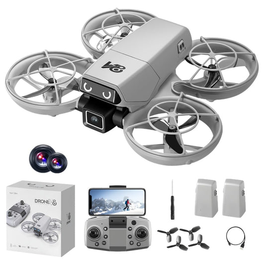 Mini Remote-Control Drone With Camera, A Quadcopter Featuring a Full-Guard Propeller Design to Reduce Collision Risks, With Cool LED “Eye” Lights and Flashing Tail Lights. Obstacle Avoidance, Optical Flow Positioning, 90° Adjustable Camera, Altitude Hold,