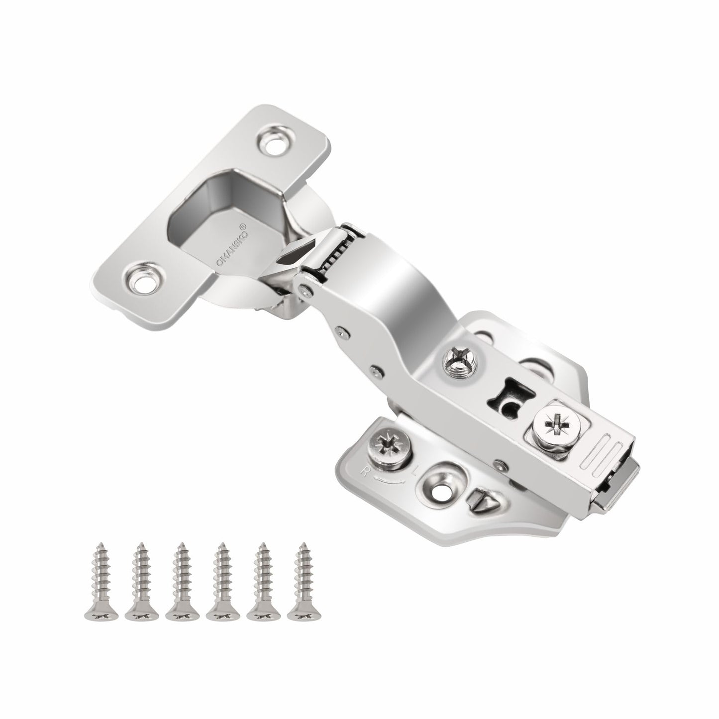 4 Pack Inset Soft Close Cabinet Hinges 105° Frameless 3 Way Adjustable Kitchen Cabinet Door Hinges with Screws