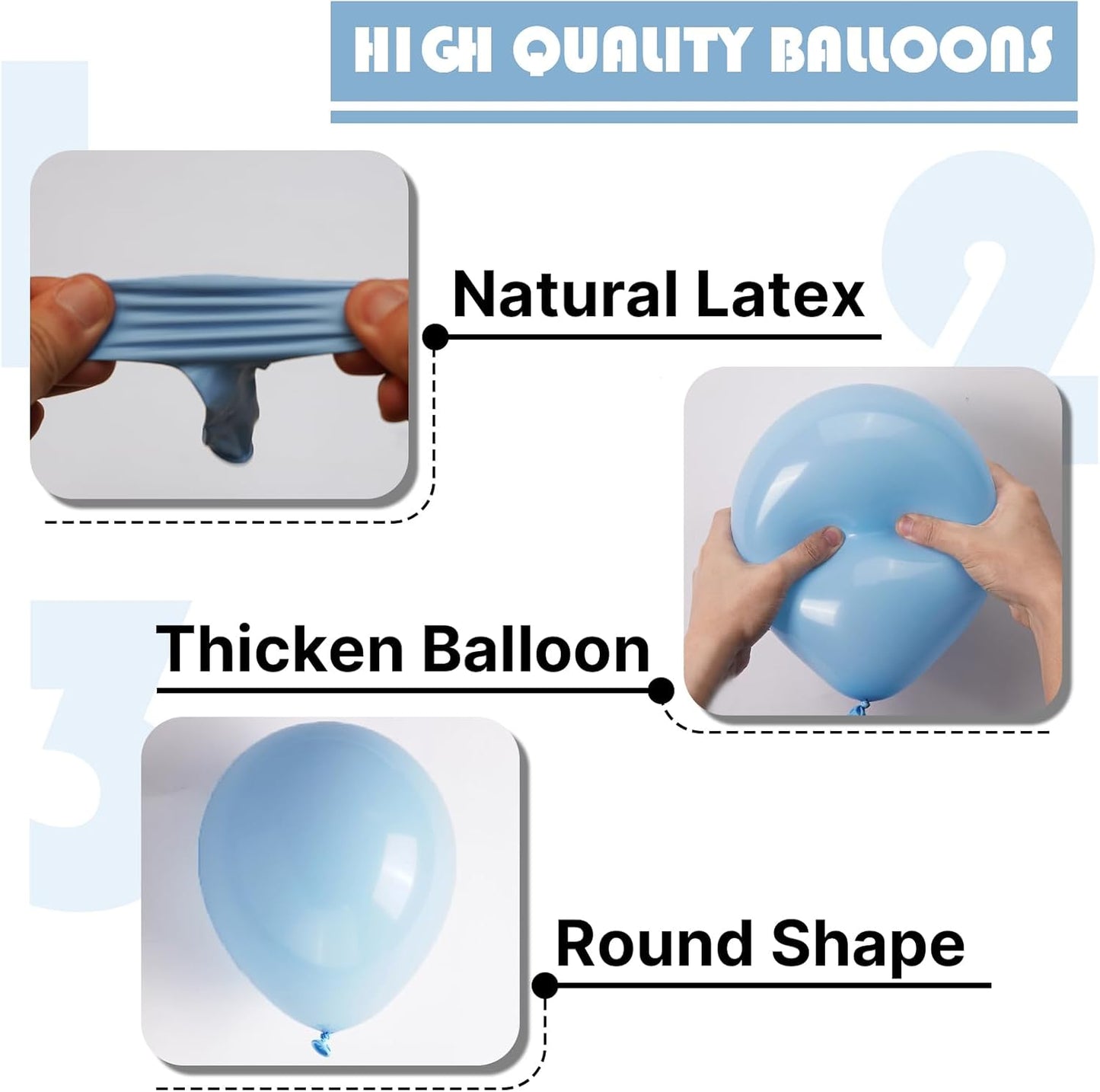 PartyWoo Light Blue Balloon Arch Kit - 85 Pcs in Various Sizes for Baby Showers & Birthdays | Aqua Blue Decor