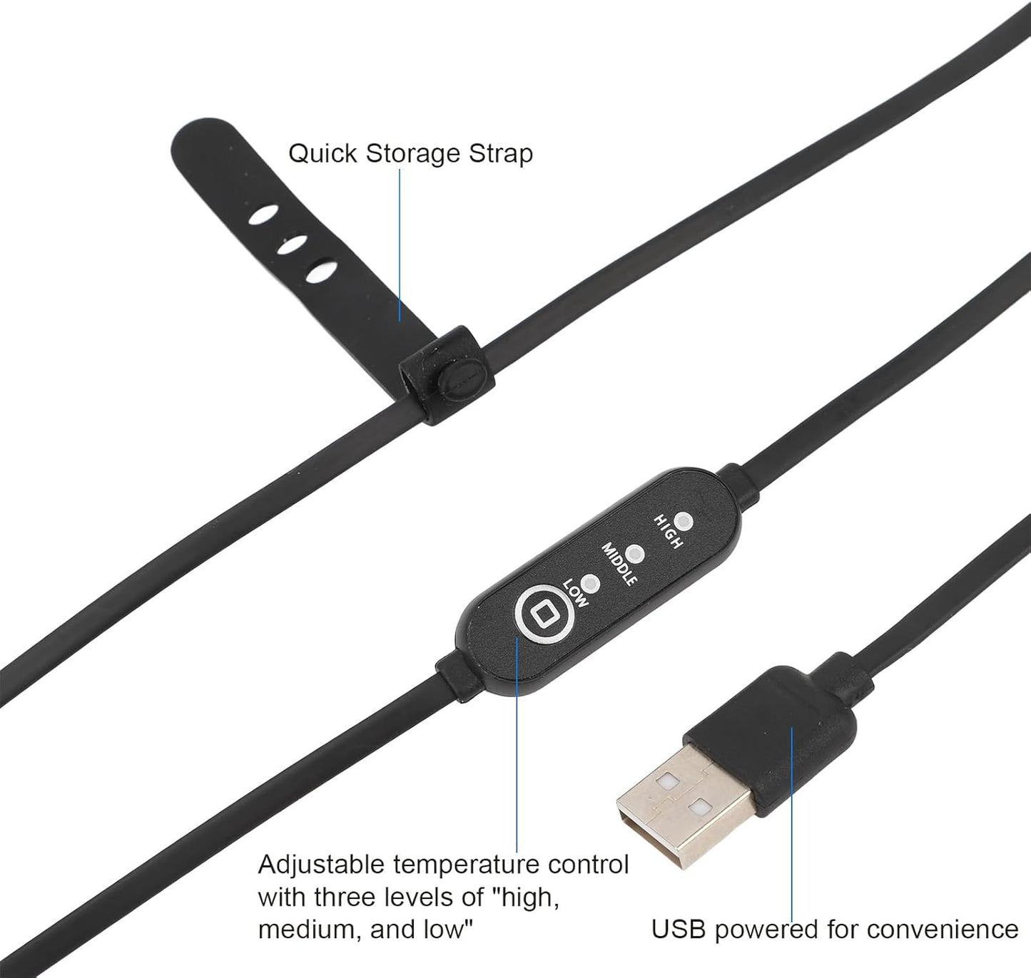 lvifloae 3 (425mm) USB Lens Warmer, Anti Fog Temperature Adjustable Hook and Loop Lens Heater Strip for Camera