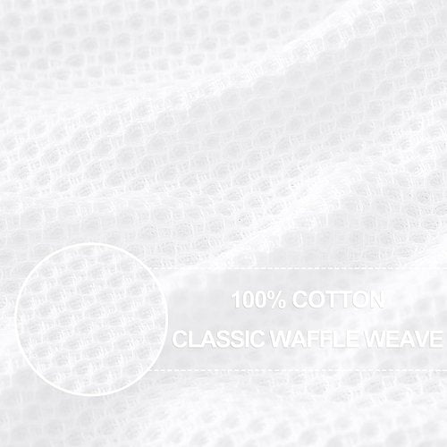 Homaxy 100% Cotton Kitchen Dish Towels - Ultra Soft, Absorbent & Quick Drying | 13 x 28 Inches, 4-Pack, White