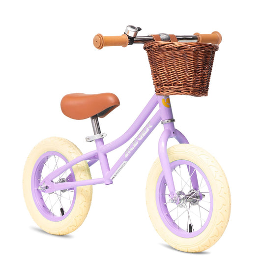 ACEGER 12" Kids Balance Bike with Basket, No Pedal Toddler Bicycle for Early Learning Leg Strength and Steady Balancing, Durable Frame&Tool-Free Adjustable Seat, Gift Bike for 2-5 Kids