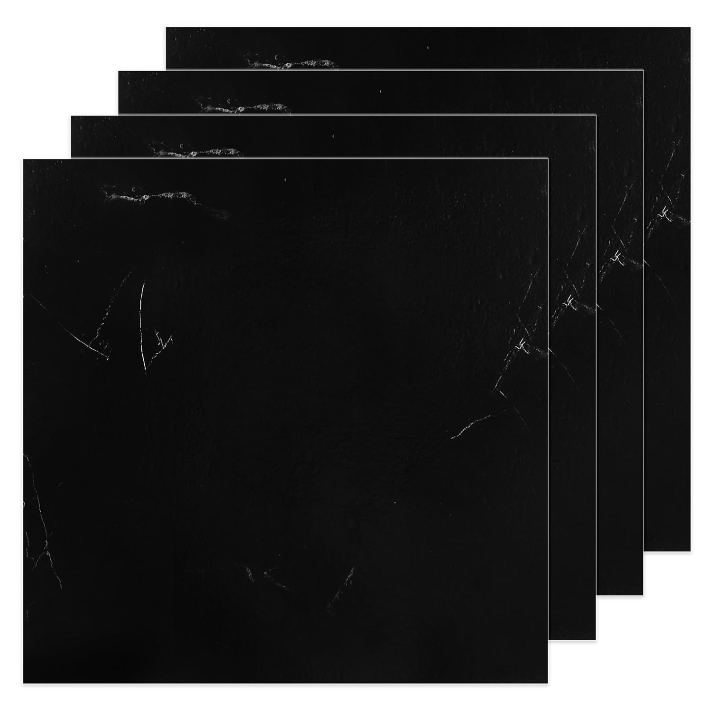 AKOLAFE 40 Sheet Vinyl Flooring 12 x 12 Inch Peel and Stick Floor Tile Waterproof Black Marble Vinyl Floor Tiles Clearance Self Adhesive Floor Tiles Sticky Laminate Flooring Stick on Bathroom Kitchen
