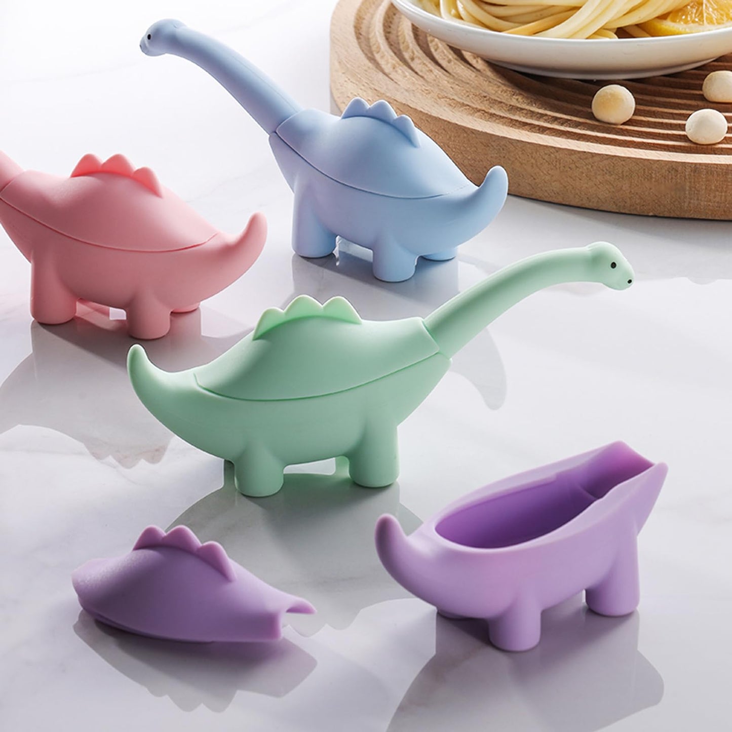 Toddler Utensils 2-Pack, Stainless Steel Baby Fork and Spoon Set with Cute Dinosaur Silicone Handles, Baby Kids Utensils, Children Safe Forks and Spoons, Dishwasher Safe (Blue)