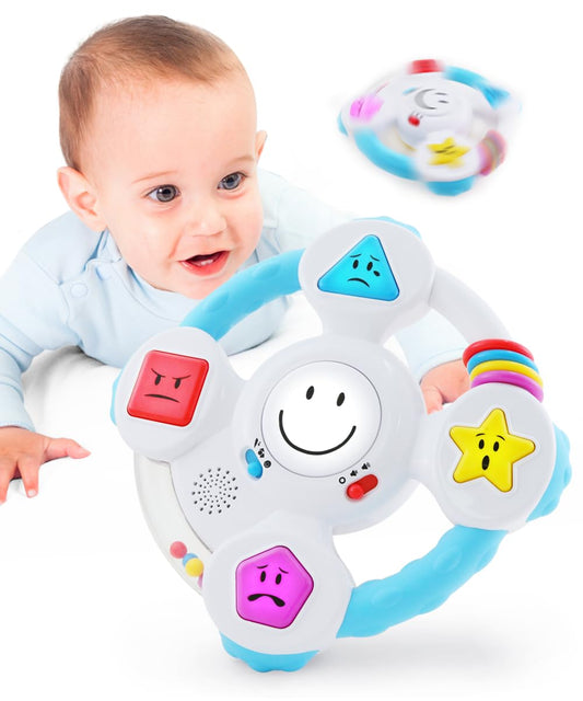 BEST LEARNING My Spin & Learn Steering Wheel - Interactive Educational Toys for 6 to 36 Months Old Babies & Toddlers - Learn Colors, Shapes, Feelings & Music - Birthday Gifts for Children