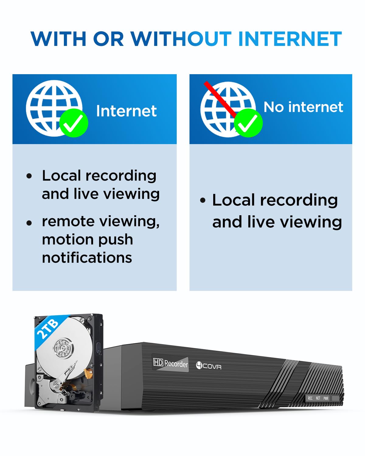4COVR 4K PoE Security Camera System, AI Human Vehicle Detection, 4Pcs 8MP IK10 Vandal-Proof Dome IP Camera with Mic, 8CH 8MP H.265 NVR with 2TB HDD, IP67 Home Weatherproof Outdoor, LY54AB8M0804