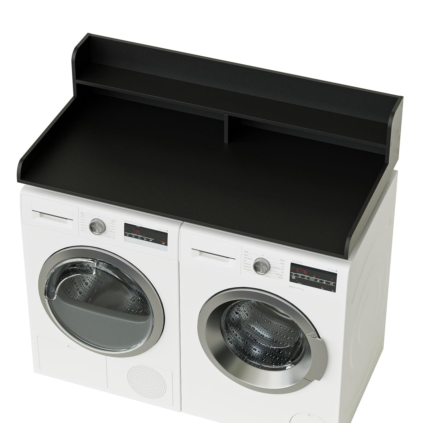 Apetaccat 2-Tier Washer Dryer Countertop, 27.6" x 54" Laundry Countertop for Washer and Dryer, Laundry Room Organization and Storage, Black