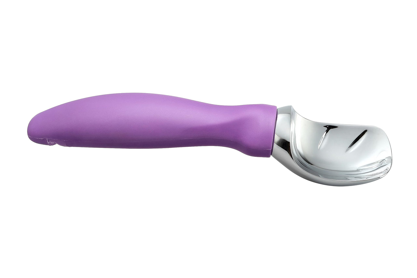 Spring Chef Metal Ice Cream Scoop with Comfortable Handle, Heavy Duty Sturdy Ice Cream Scooper Spoon for Cookie Dough, Frozen Yogurt, Gelato, Sorbet, Sundae, Melon - Dishwasher Safe - Orchid