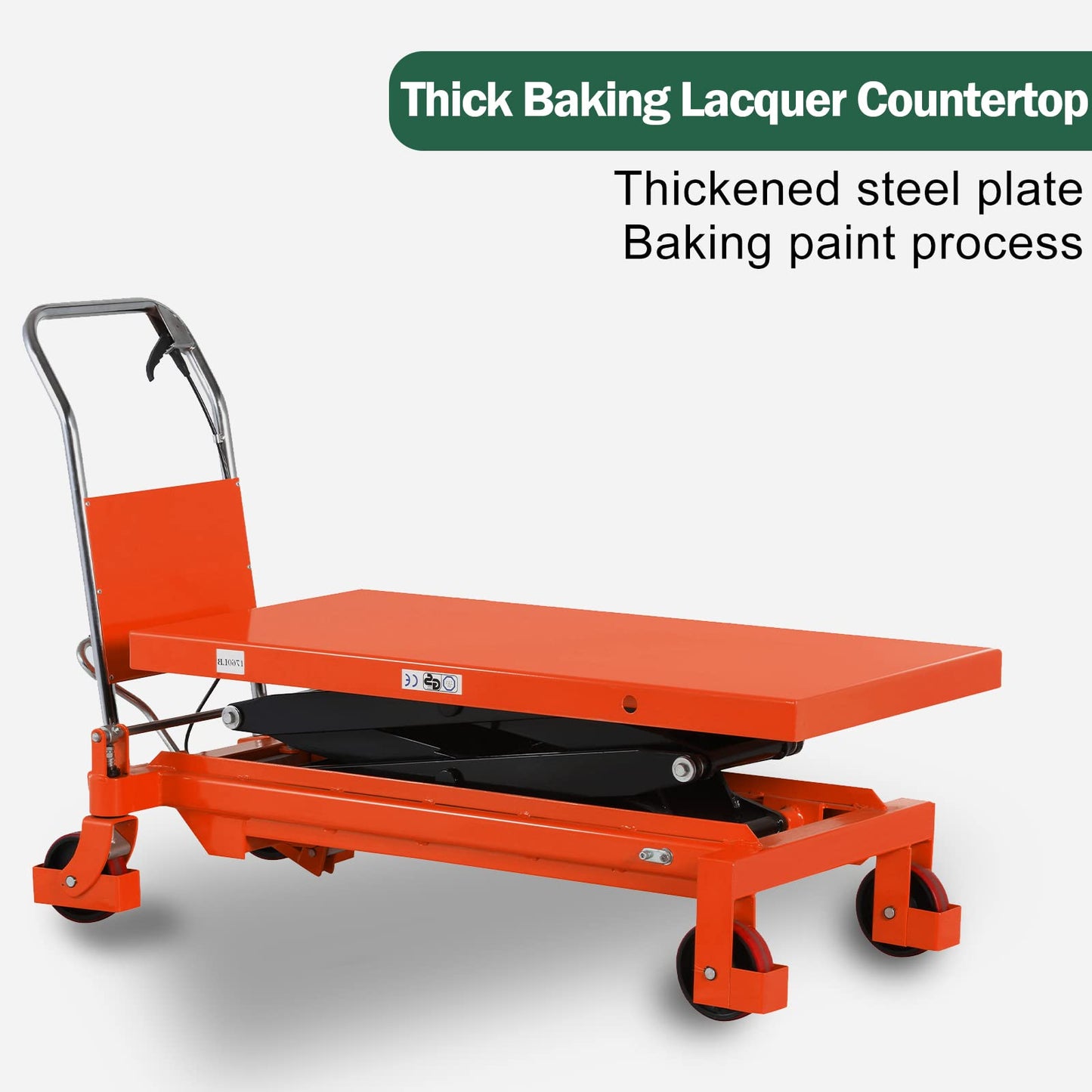 Tory Carrier Double Scissor Lift Cart 1760 Lb. Capacity, Hydraulic Lift Table Cart 59" Lifting Height, Manual Scissor Lift Table 4 Wheels, Foot Pump, Elevating Cart for Material Handling