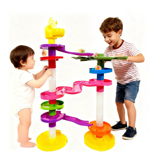 WEofferwhatYOUwant Potty Ball Drop Tower – Toddler STEM 22 Piece Toy with Lemon Toilet, 45 Hour LED Motion Activated Light-up Balls, Stackable Marble Run Ramps | Motor Skill Sensory Play. Ages 1–3