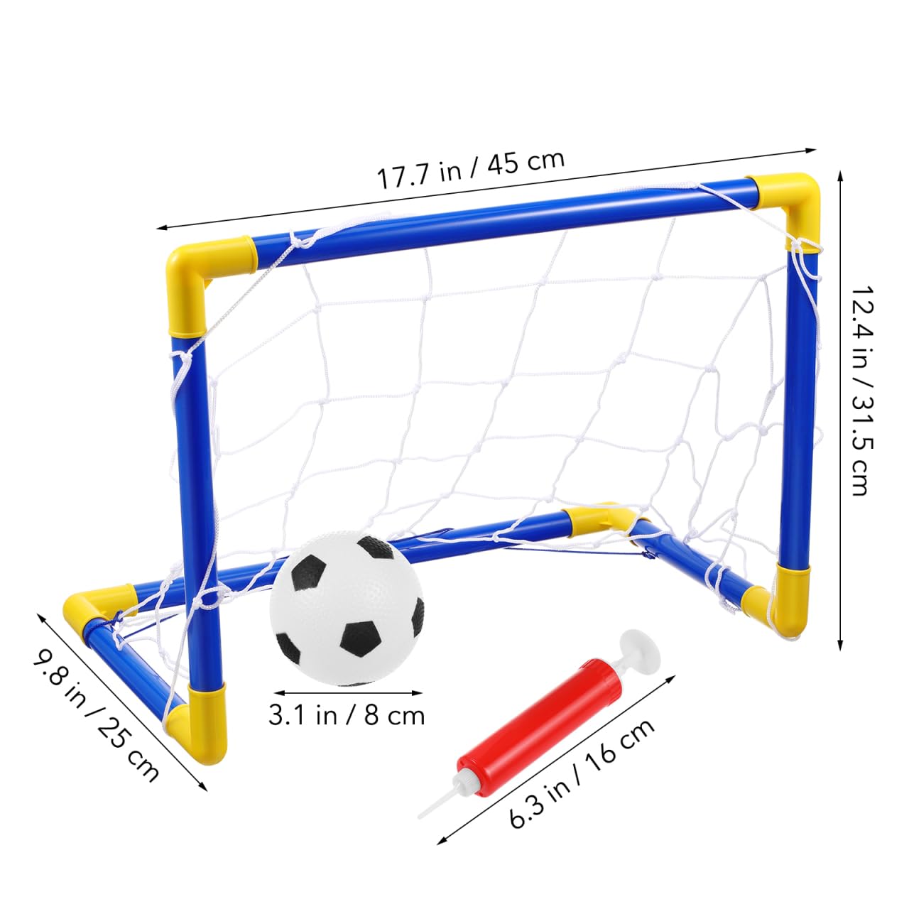 SAFIGLE Soccer Goals for Backyard：Portable Mini Soccer Ball Goals with Ball and Pump - Training Equipment for Kids 3-14 Practice,Outdoor Sports Game 44.7 X 31.8 X 25.2 Cm