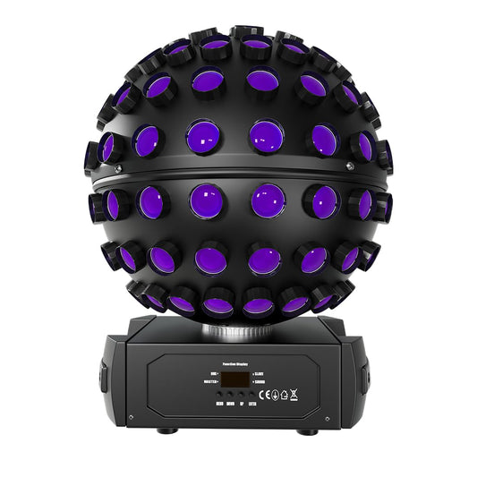 MOKA SFX LED Moving Head Sphere Light 6-in-1 RGBWA+UV Infinite 360° Rotating Magic Ball Effect Light with DMX512, Sound Active for DJ, Club, Party, Wedding, Stage Disco Lighting