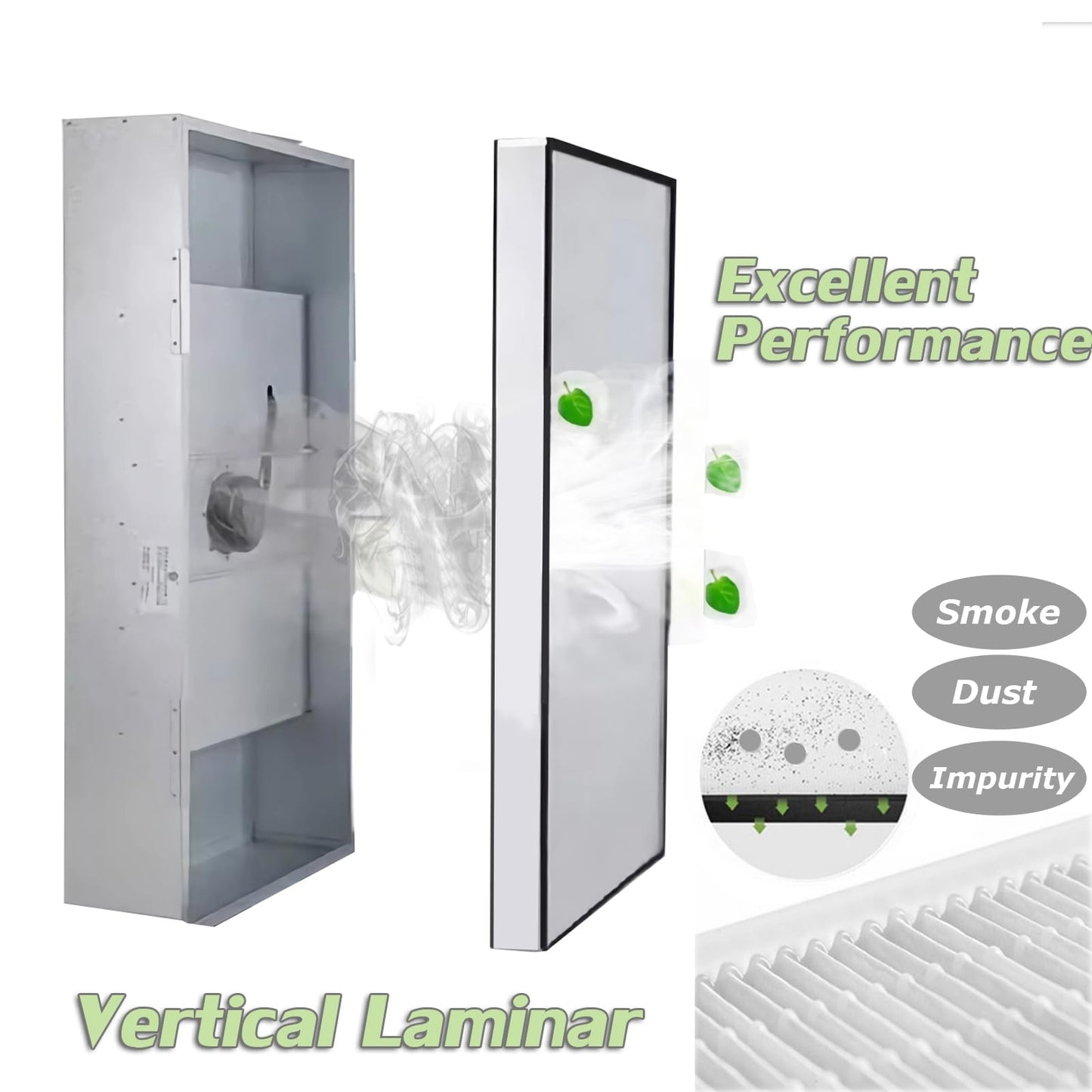 INTSUPERMAI Vertical Laminar Flow Hood Air Flow Clean Bench Workstation with HEPA Aluminum Blade Fan Rated Air Volume 706cfm Dust Free Room Workshop for Dust Free Work Operatiom 110V