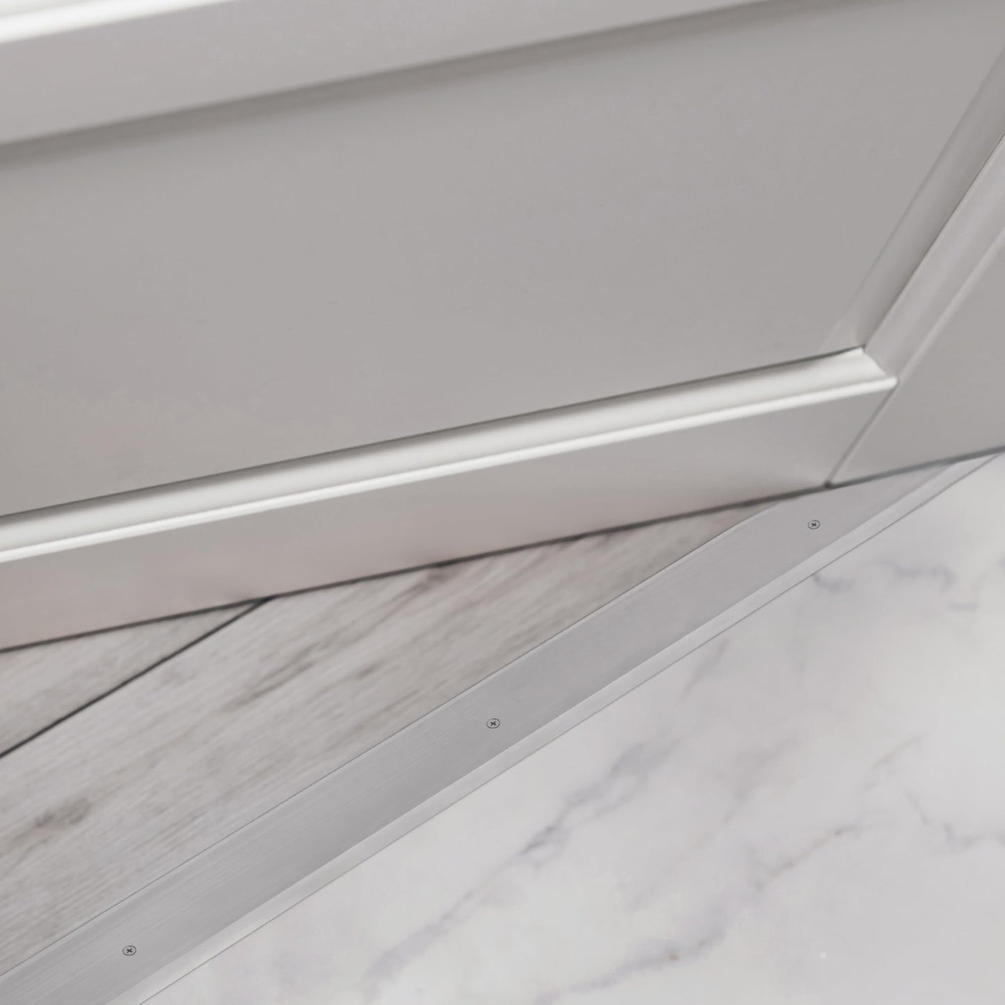 M-D Building Products 11072 2-1/2 in. x 1/4 in. x 36 in. Silver Aluminum Flat Profile Threshold for Interior Doorways