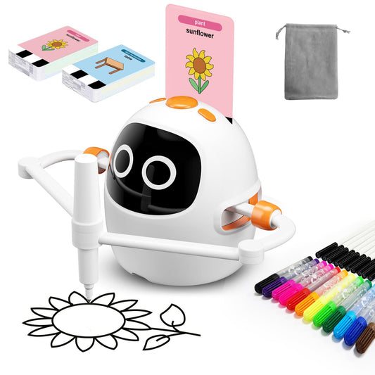 Gezxt Drawing Robot for Kids, Montessori Painting Learning Toys, Voice Interactive Educational Drawing Machine with 220 Word Cards for 3 4 5 6 7 8 Year Old Boys Girls Gift