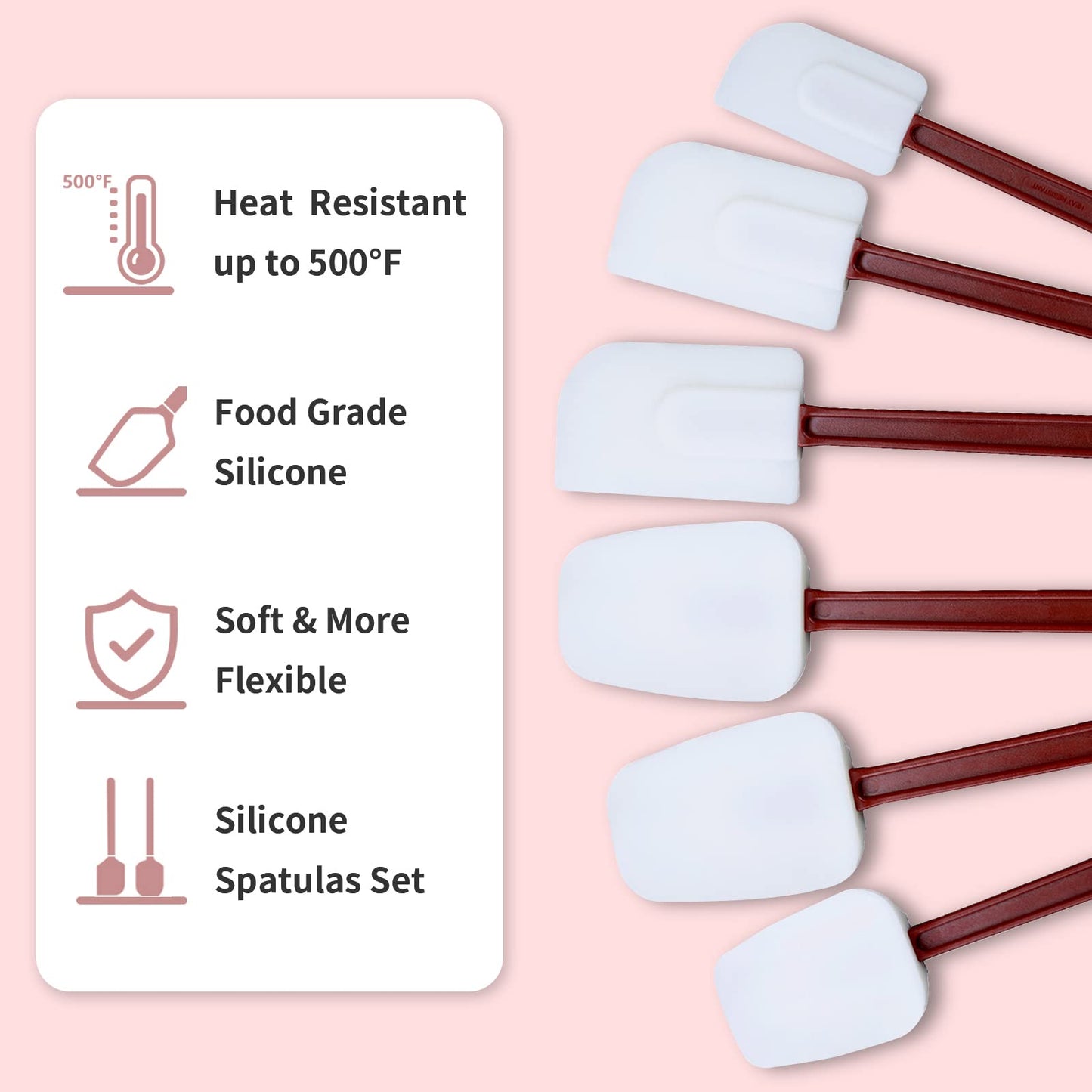 MYTASUY 16.5 INCH Silicone Spatulas Heat Resistant Heavy Duty Rubber Spatulas Commercial Spatulas Set for Kitchen Use Silicone Cooking Utensils Sets of 2
