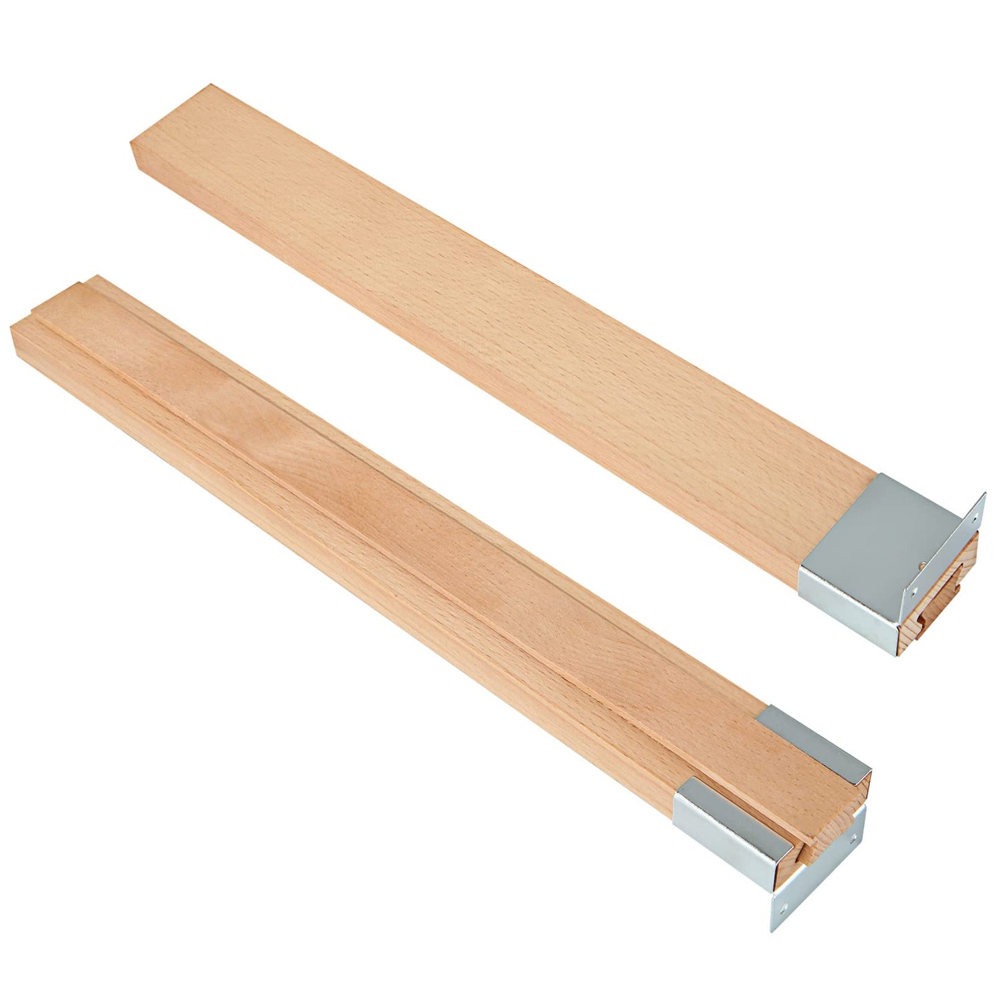 DAJAVE 6PCS 16 Inch Wood Drawer Slides Bottom Mount, Classic Traditional Wood Center Guide Track with Metal Slide Glides, Wooden Drawer Glides Rails Replacement Part for Drawer